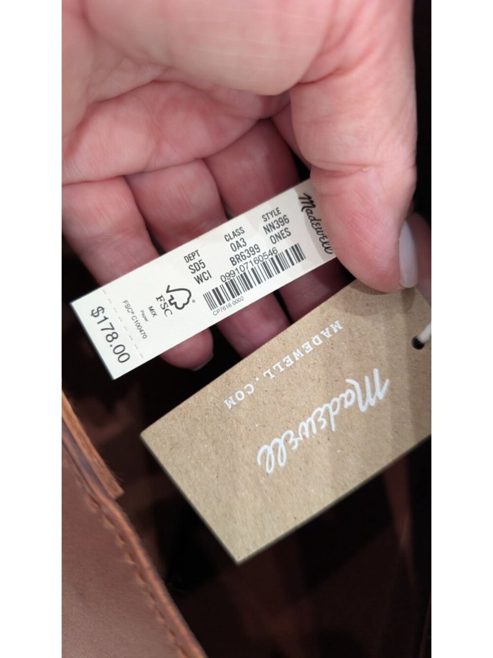 NEW Madewell The Essential Bucket Leather Tote Warm Cinnamon Brown - Picture 6 of 16